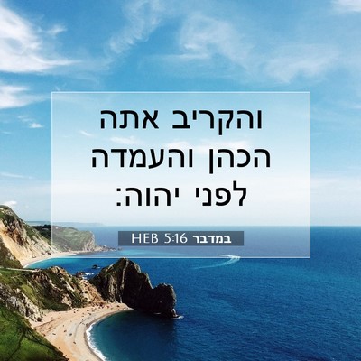 Picture 07 - במדבר 5:16 HEB - והקריב אתה הכהן והעמדה - Bible Verse Picture