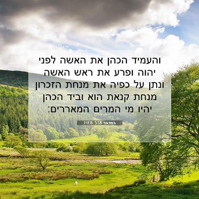 Picture 07 - במדבר 5:18 HEB - והעמיד הכהן את האשה לפני - Bible Verse Picture
