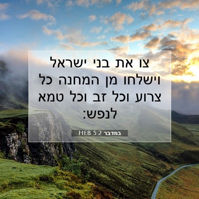 Picture 07 - במדבר 5:2 HEB - צו את בני ישראל וישלחו מן - Bible Verse Picture