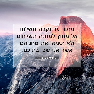 Picture 07 - במדבר 5:3 HEB - מזכר עד נקבה תשלחו אל מחוץ - Bible Verse Picture
