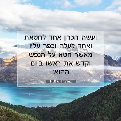 Picture 07 - במדבר 6:11 HEB - ועשה הכהן אחד לחטאת ואחד - Bible Verse Picture