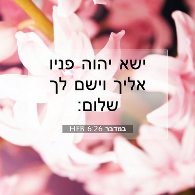 Picture 07 - במדבר 6:26 HEB - ישא יהוה פניו אליך וישם לך - Bible Verse Picture