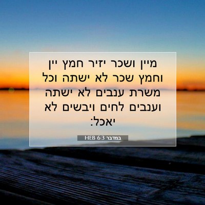 Picture 07 - במדבר 6:3 HEB - מיין ושכר יזיר חמץ יין וחמץ - Bible Verse Picture