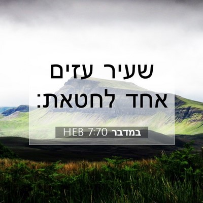 Picture 07 - במדבר 7:70 HEB - שעיר עזים אחד - Bible Verse Picture