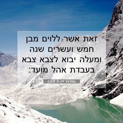 Picture 07 - במדבר 8:24 HEB - זאת אשר ללוים מבן חמש - Bible Verse Picture