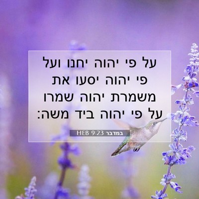 Picture 07 - במדבר 9:23 HEB - על פי יהוה יחנו ועל פי יהוה - Bible Verse Picture