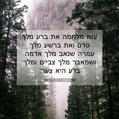 Picture 07 - בראשית 14:2 HEB - עשו מלחמה את ברע מלך סדם - Bible Verse Picture