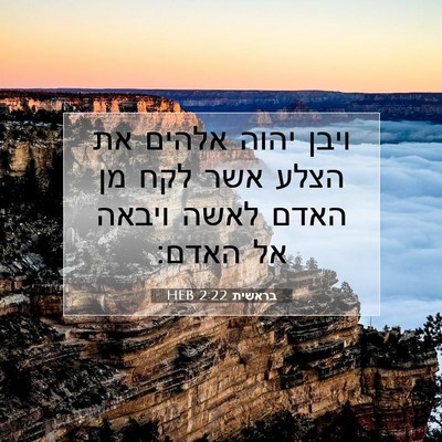 Picture 07 - בראשית 2:22 HEB - ויבן יהוה אלהים את הצלע אשר - Bible Verse Picture