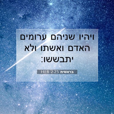 Picture 07 - בראשית 2:25 HEB - ויהיו שניהם ערומים האדם - Bible Verse Picture