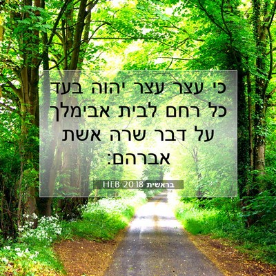 Picture 07 - בראשית 20:18 HEB - כי עצר עצר יהוה בעד כל רחם - Bible Verse Picture