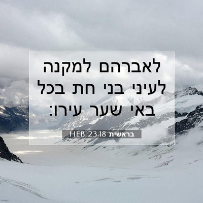 Picture 07 - בראשית 23:18 HEB - לאברהם למקנה לעיני בני חת - Bible Verse Picture