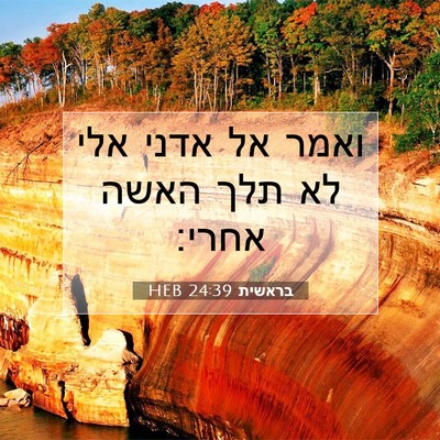 Picture 07 - בראשית 24:39 HEB - ואמר אל אדני אלי לא תלך - Bible Verse Picture