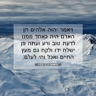 Picture 07 - בראשית 3:22 HEB - ויאמר יהוה אלהים הן האדם - Bible Verse Picture