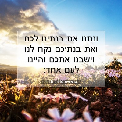 Picture 07 - בראשית 34:16 HEB - ונתנו את בנתינו לכם ואת - Bible Verse Picture