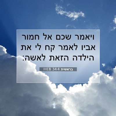 Picture 07 - בראשית 34:4 HEB - ויאמר שכם אל חמור אביו לאמר - Bible Verse Picture