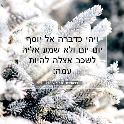 Picture 07 - בראשית 39:10 HEB - ויהי כדברה אל יוסף יום יום - Bible Verse Picture