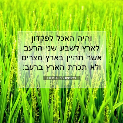 Picture 07 - בראשית 41:36 HEB - והיה האכל לפקדון לארץ לשבע - Bible Verse Picture