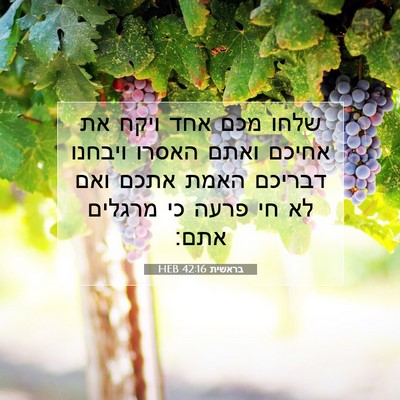 Picture 07 - בראשית 42:16 HEB - שלחו מכם אחד ויקח את אחיכם - Bible Verse Picture
