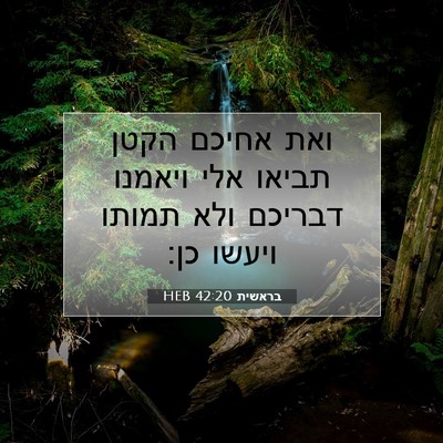 Picture 07 - בראשית 42:20 HEB - ואת אחיכם הקטן תביאו אלי - Bible Verse Picture