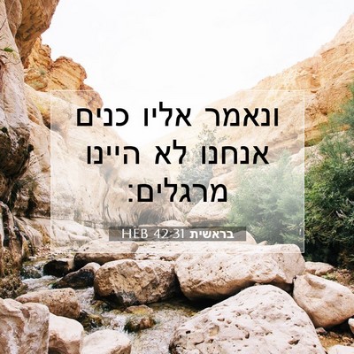 Picture 07 - בראשית 42:31 HEB - ונאמר אליו כנים אנחנו לא - Bible Verse Picture