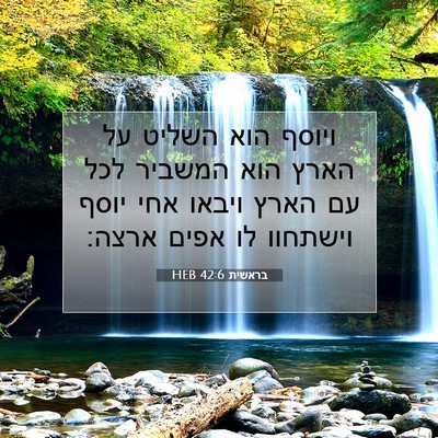 Picture 07 - בראשית 42:6 HEB - ויוסף הוא השליט על הארץ הוא - Bible Verse Picture