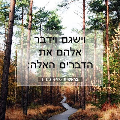 Picture 07 - בראשית 44:6 HEB - וישגם וידבר אלהם את הדברים - Bible Verse Picture