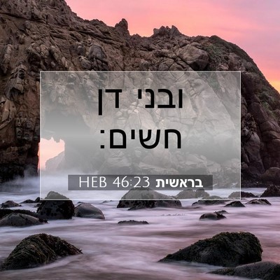 Picture 07 - בראשית 46:23 HEB - ובני דן - Bible Verse Picture
