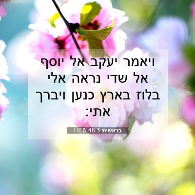 Picture 07 - בראשית 48:3 HEB - ויאמר יעקב אל יוסף אל שדי - Bible Verse Picture