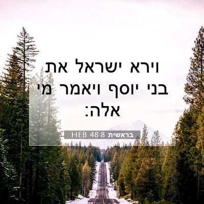 Picture 07 - בראשית 48:8 HEB - וירא ישראל את בני יוסף - Bible Verse Picture