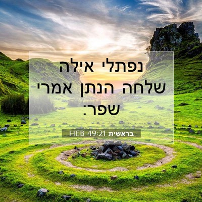 Picture 07 - בראשית 49:21 HEB - נפתלי אילה שלחה הנתן אמרי - Bible Verse Picture