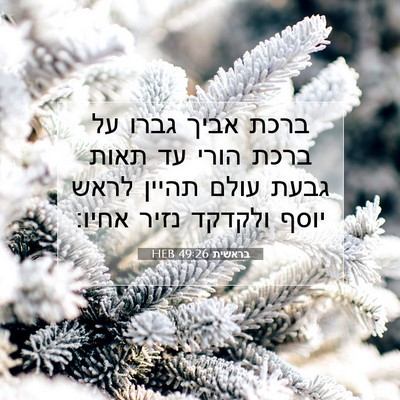 Picture 07 - בראשית 49:26 HEB - ברכת אביך גברו על ברכת הורי - Bible Verse Picture