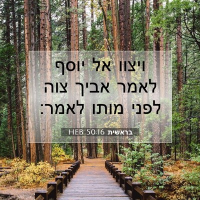 Picture 07 - בראשית 50:16 HEB - ויצוו אל יוסף לאמר אביך צוה - Bible Verse Picture