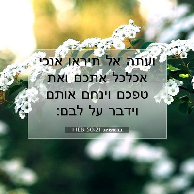 Picture 07 - בראשית 50:21 HEB - ועתה אל תיראו אנכי אכלכל - Bible Verse Picture