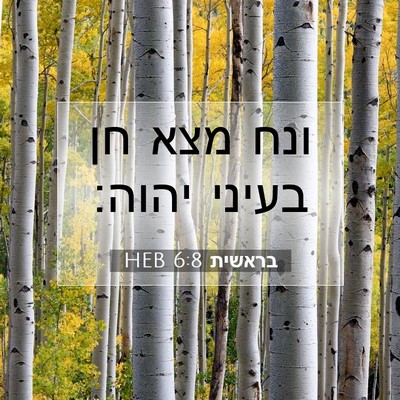 Picture 07 - בראשית 6:8 HEB - ונח מצא חן בעיני - Bible Verse Picture