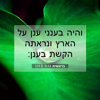 Picture 07 - בראשית 9:14 HEB - והיה בענני ענן על הארץ - Bible Verse Picture