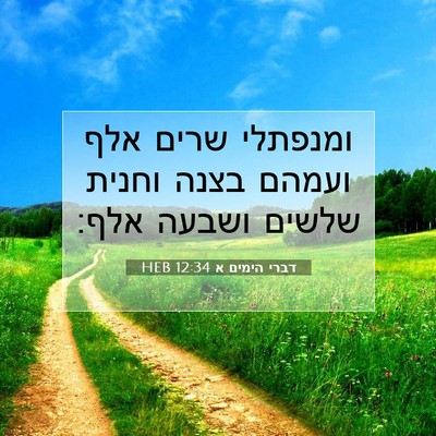 Picture 07 - דברי הימים א 12:34 HEB - ומנפתלי שרים אלף ועמהם - Bible Verse Picture