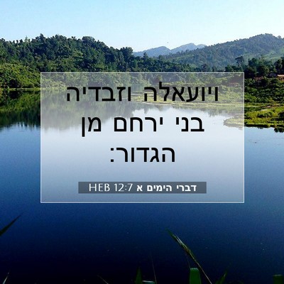 Picture 07 - דברי הימים א 12:7 HEB - ויועאלה וזבדיה בני ירחם מן - Bible Verse Picture