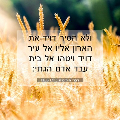 Picture 07 - דברי הימים א 13:13 HEB - ולא הסיר דויד את הארון אליו - Bible Verse Picture