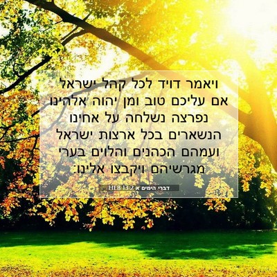 Picture 07 - דברי הימים א 13:2 HEB - ויאמר דויד לכל קהל ישראל אם - Bible Verse Picture
