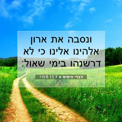 Picture 07 - דברי הימים א 13:3 HEB - ונסבה את ארון אלהינו אלינו - Bible Verse Picture