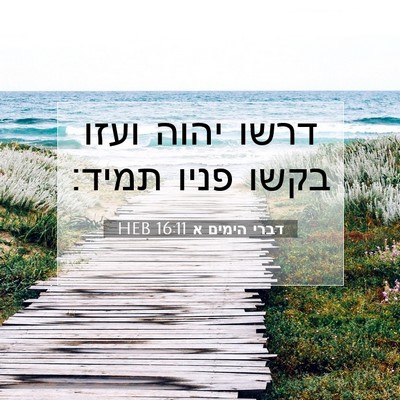 Picture 07 - דברי הימים א 16:11 HEB - דרשו יהוה ועזו בקשו פניו - Bible Verse Picture