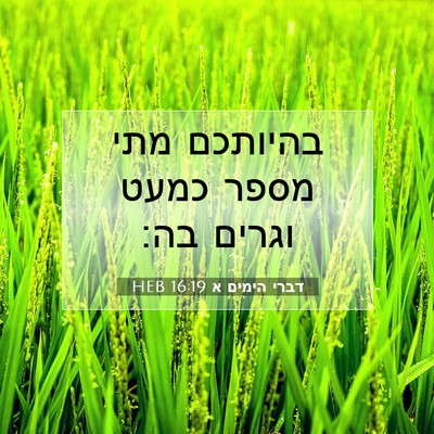 Picture 07 - דברי הימים א 16:19 HEB - בהיותכם מתי מספר כמעט - Bible Verse Picture