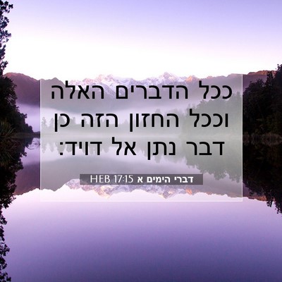 Picture 07 - דברי הימים א 17:15 HEB - ככל הדברים האלה וככל החזון - Bible Verse Picture