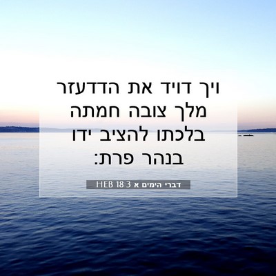 Picture 07 - דברי הימים א 18:3 HEB - ויך דויד את הדדעזר מלך צובה - Bible Verse Picture