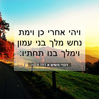 Picture 07 - דברי הימים א 19:1 HEB - ויהי אחרי כן וימת נחש מלך - Bible Verse Picture