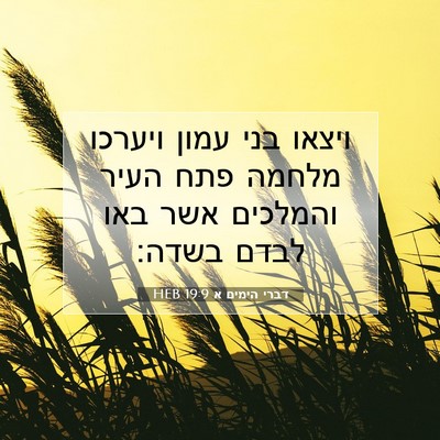 Picture 07 - דברי הימים א 19:9 HEB - ויצאו בני עמון ויערכו - Bible Verse Picture
