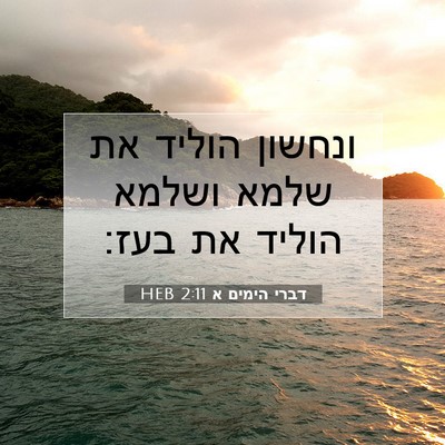 Picture 07 - דברי הימים א 2:11 HEB - ונחשון הוליד את שלמא ושלמא - Bible Verse Picture