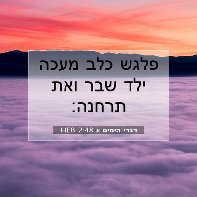 Picture 07 - דברי הימים א 2:48 HEB - פלגש כלב מעכה ילד שבר ואת - Bible Verse Picture