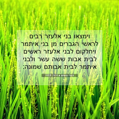 Picture 07 - דברי הימים א 24:4 HEB - וימצאו בני אלעזר רבים - Bible Verse Picture