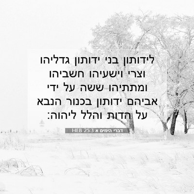 Picture 07 - דברי הימים א 25:3 HEB - לידותון בני ידותון גדליהו - Bible Verse Picture